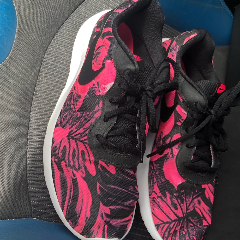 Pink and Black Nike Shoes